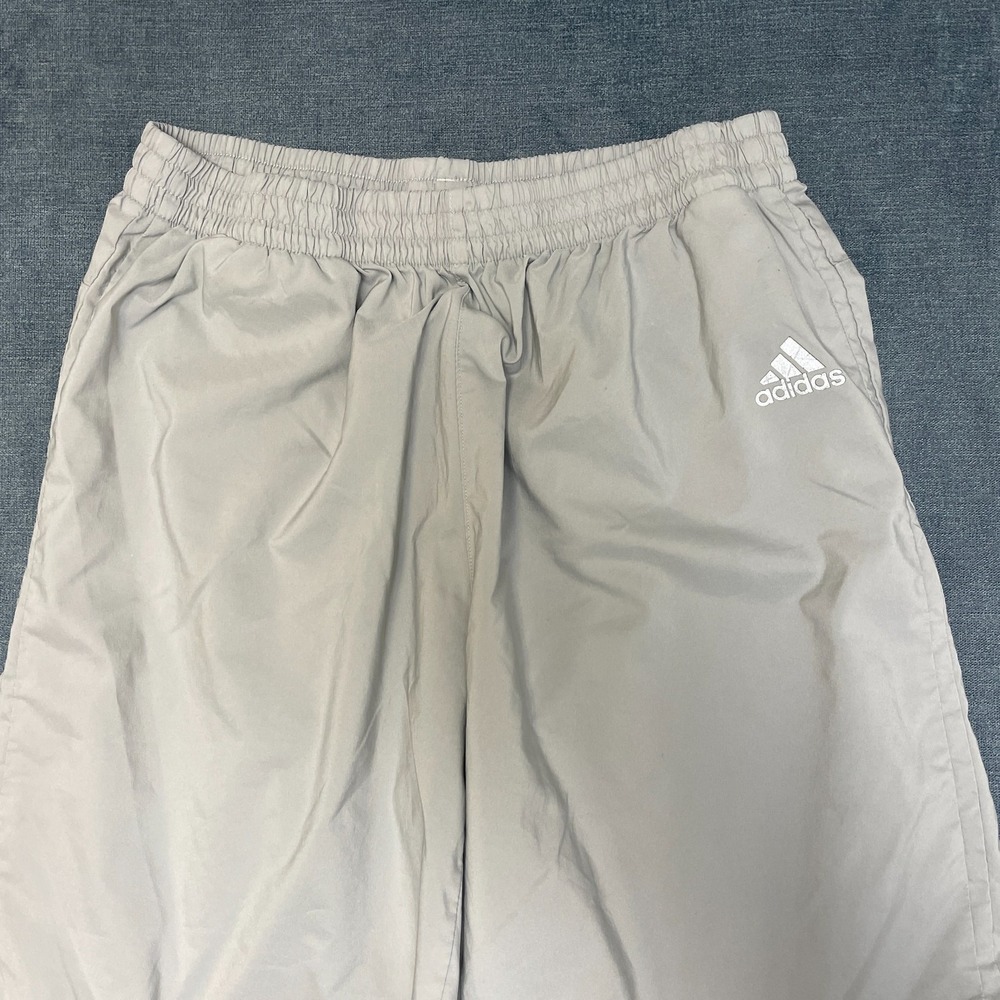 Adidas Training Shorts Men 27 Gray Logo Elastic Waist Running Sports Performance - Picture 2 of 8